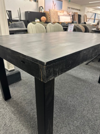 Eetkamertafel Rowan 145cm, Mango, zwart
